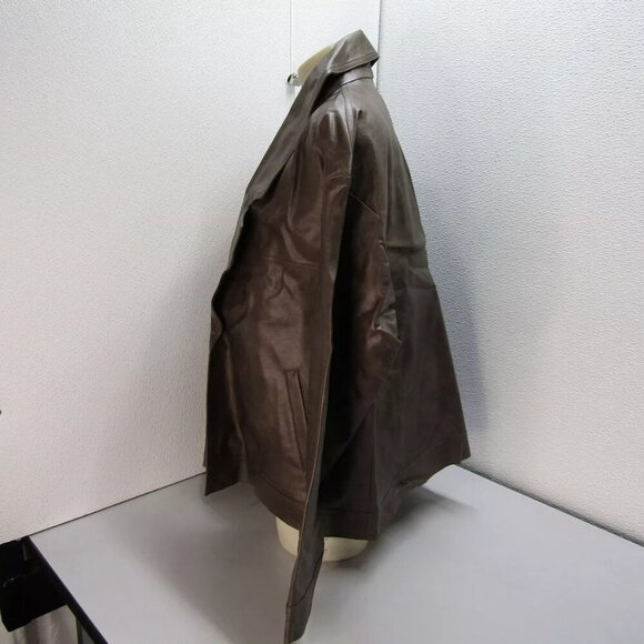NEW SNDYS Womens Royce Oversized Faux Leather Jacket Size XL Mocha Brown - Picture 9 of 14